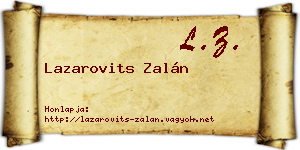 Lazarovits Zalán névjegykártya