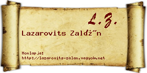 Lazarovits Zalán névjegykártya